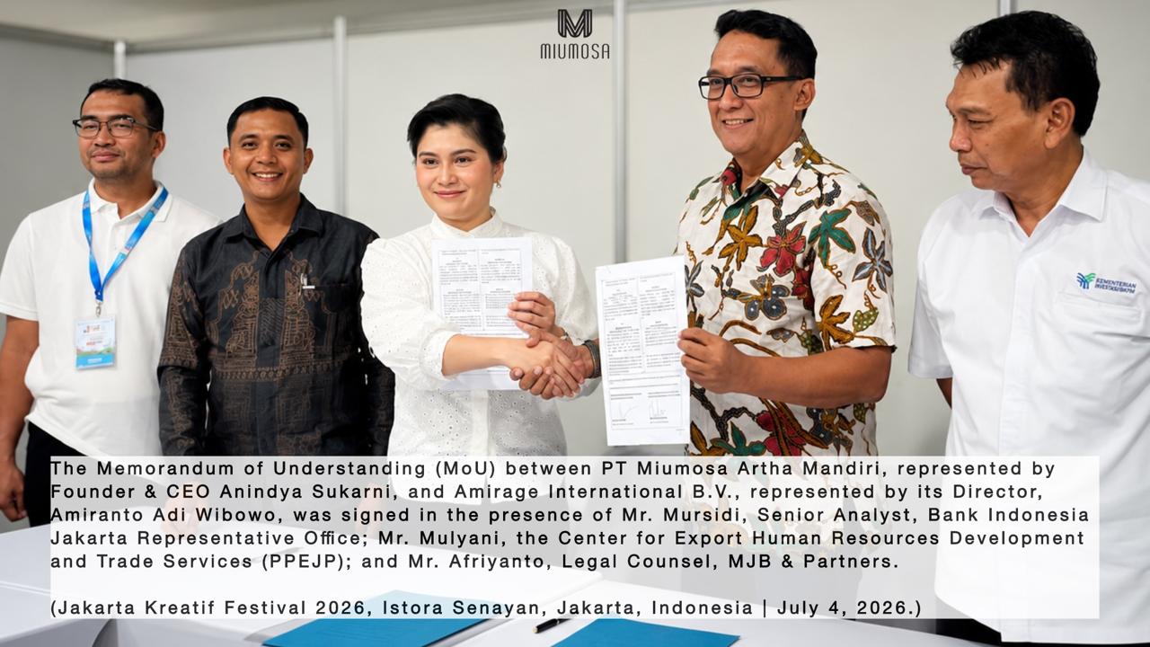 Miumosa Strengthens Its European Presence Through Strategic MoU with Amirage International B.V.